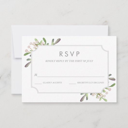 Elegante waterverf RSVP-kaart RSVP Kaartje (Voorkant)