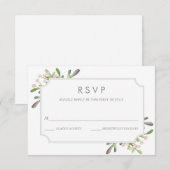 Elegante waterverf RSVP-kaart RSVP Kaartje (Voorkant / Achterkant)