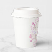 Elegante Waterverf Ruby Roos Vrijgezellenfeest Papieren Bekers (Rechts)