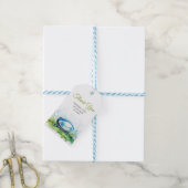 Elegante Waterverf Rugby Baby Shower Cadeaulabel (Met Touw)