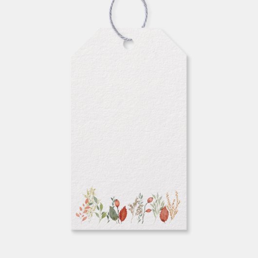Elegante Waterverf rustieke bloem Cadeaulabel (Achterkant)