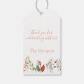 Elegante Waterverf rustieke bloem Cadeaulabel (Voorkant)