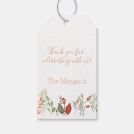 Elegante Waterverf rustieke bloem Cadeaulabel