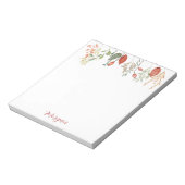 Elegante Waterverf rustieke bloem Notitieblok (Linkerzijde)