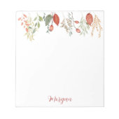 Elegante Waterverf rustieke bloem Notitieblok (Voorkant)