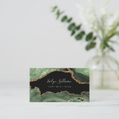 Elegante waterverf Sage Groene Agaat Visitekaartje (Staand voorkant)