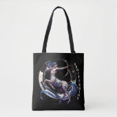 Elegante Waterverf Sagittarius Zodiac Black Tote Bag (Voorkant)