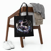 Elegante Waterverf Sagittarius Zodiac Black Tote Bag