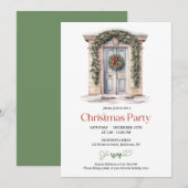 Elegante waterverf salie en rode rustieke deur kaart (Voorkant / Achterkant)