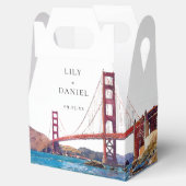 Elegante Waterverf San Francisco Trouw Bedankdoosjes (Geopend)