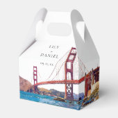 Elegante Waterverf San Francisco Trouw Bedankdoosjes (Voorkant Zijde)