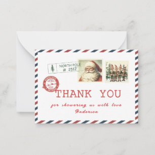 Elegante waterverf Santa baby Noordpool Baby schoe Notitiekaartje