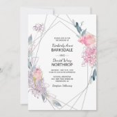 Elegante Waterverf schets geometrische bruiloft Kaart (Voorkant)