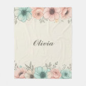 Elegante Waterverf Schetsbloemen Fleece Deken (Voorkant)