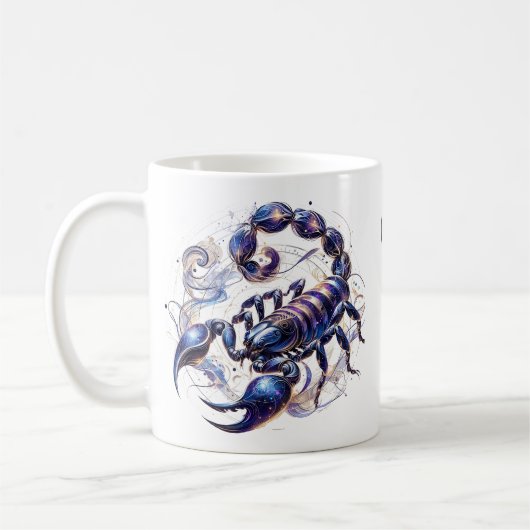 Elegante Waterverf Schorpioen Zodiac Custom Mok (Links)