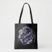 Elegante Waterverf Schorpioen Zodiac Zwart Tote Bag (Voorkant)