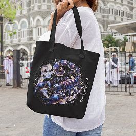 Elegante Waterverf Schorpioen Zodiac Zwart Tote Bag