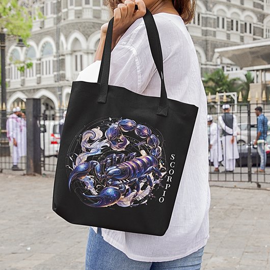 Elegante Waterverf Schorpioen Zodiac Zwart Tote Bag