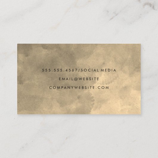 Elegante Waterverf Sepia Visitekaartje (Achterkant)