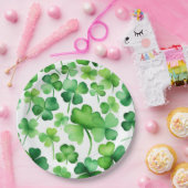Elegante Waterverf Shamrocks Papieren Bordje (Feest)