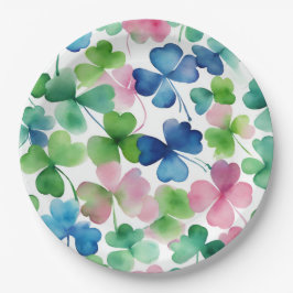 Elegante Waterverf Shamrocks Papieren Bordje
