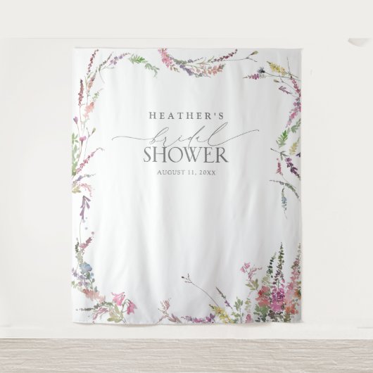 Elegante Waterverf Shower Bloemen Fotohokje Wandkleed (Voorkant)