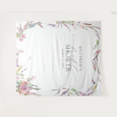 Elegante Waterverf Shower Fotohokje met Wilde Bloe Wandkleed (Voorkant (horizontaal))