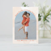 Elegante waterverf sinaasappel Bloemen Pasgetrouwd Bedankkaart (Staand voorkant)