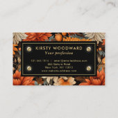 Elegante Waterverf Sinaasappel en bruine herfstbla Visitekaartje (Achterkant)