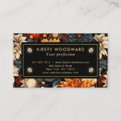 Elegante Waterverf Sinaasappel en bruine herfstbla Visitekaartje (Achterkant)