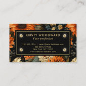 Elegante Waterverf Sinaasappel en bruine herfstbla Visitekaartje (Achterkant)