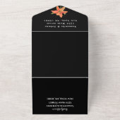 Elegante Waterverf Sinaasappel Lily Bloemen Bruilo All In One Uitnodiging (Buitenkant)