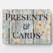 Elegante waterverf sinaasappel wilde bloemen barnw fotoplaat (voorkant)