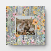 Elegante waterverf sinaasappel wilde bloemen barnw fotoplaat (Voorkant)