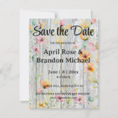 Elegante waterverf sinaasappel wilde bloemen barnw save the date (Voorkant)