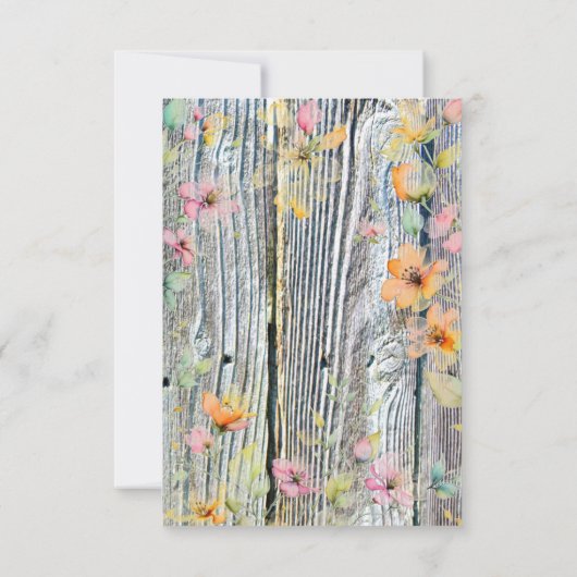 Elegante waterverf sinaasappel wilde bloemen rusti kaart (Achterkant)