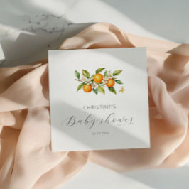 Elegante Waterverf Sinaasappels Baby Borrel Servet