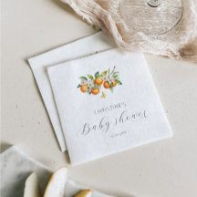 Elegante Waterverf Sinaasappels Baby shower