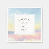 Elegante Waterverf Sky and Clouds Baby shower Servet (Voorkant)