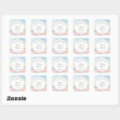 Elegante Waterverf Sky and Clouds Baby shower Vierkante Sticker (Vel)