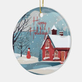 Elegante Waterverf Sneeuwval Feestelijke Vreugde K Keramisch Ornament (Links)