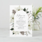 Elegante Waterverf Snow in Love Vrijgezellenfeest Kaart (Staand voorkant)