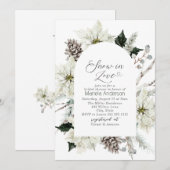 Elegante Waterverf Snow in Love Vrijgezellenfeest Kaart (Voorkant / Achterkant)