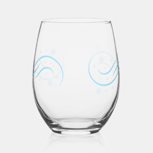 Elegante Waterverf Snowflake Vrolijk kerstfeest Wijnglas Zonder Voet (Rechts)