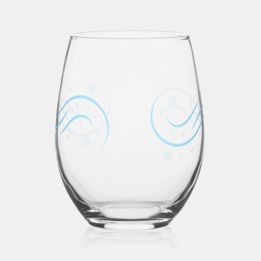 Elegante Waterverf Snowflake Vrolijk kerstfeest Wijnglas Zonder Voet (Links)