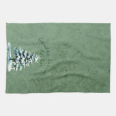 Elegante Waterverf Snowy Spruce Tree Oma Kitch Theedoek (Horizontaal)