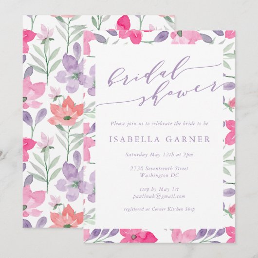 Elegante Waterverf Soft Pastel Roze Vrijgezellenfe Kaart (Voorkant / Achterkant)