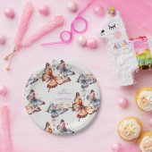 Elegante Waterverf Speelse Vlinders Custom Papieren Bordje (Feest)