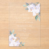 Elegante Waterverf Spring Flowers bruiloft Acryl Uitnodigingen (Voorkant)