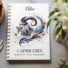 Elegante Waterverf Steenbok Zodiac Custom Journal Notitieboek
